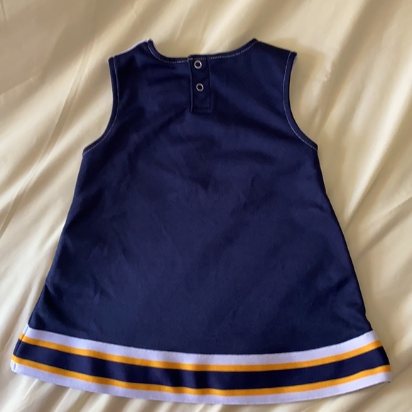 2T WVA Mountaineers Cheerleader Dress. Wht/Nvy/Gld - Picture 3 of 14